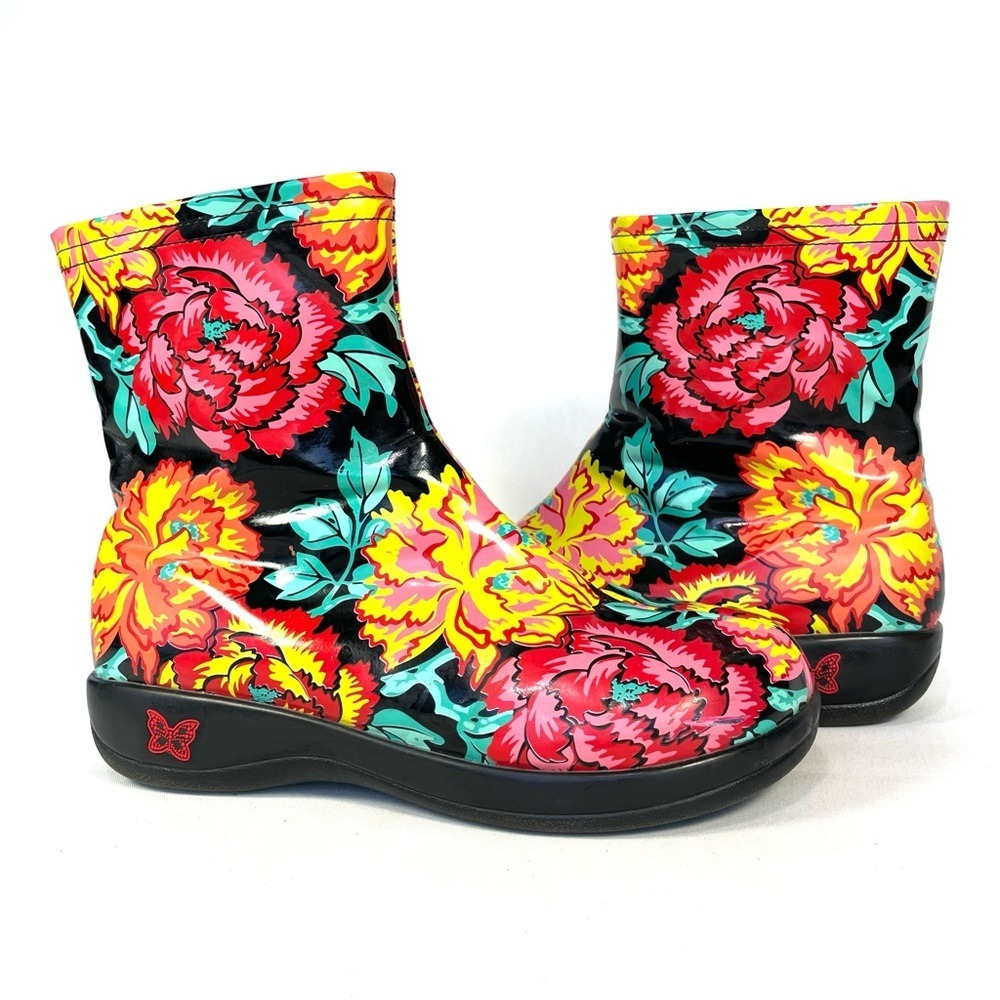Alegria Raina Floral Rain Boots Womens EU 40 US 9.5-10 Waterproof